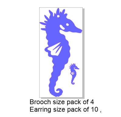 Seahorse,Brooch or earring size acrylics see drop down box for o